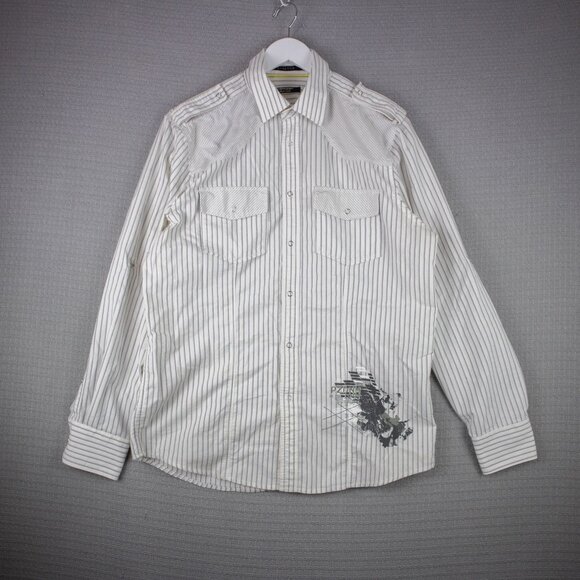 Point Zero Black Label Y2K Grunge Style Button Up - Picture 1 of 8